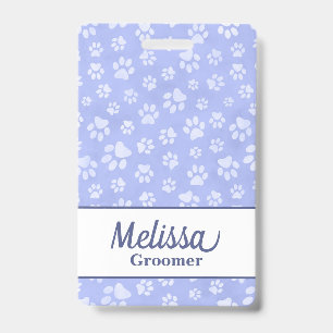 Leichte blaue und weiße Farbpaare Print Monogram Ausweis