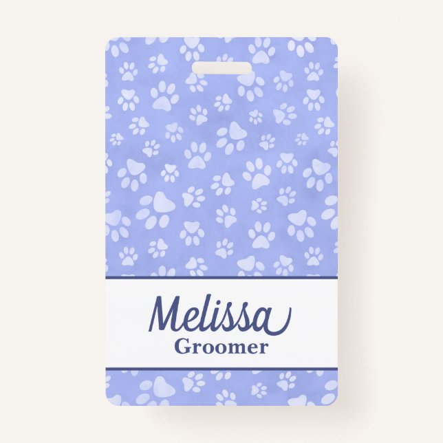 Leichte blaue und weiße Farbpaare Print Monogram Ausweis (Vorderseite)