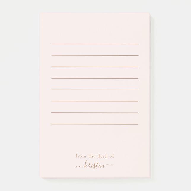 Leichte Blüte von dem Schreibtisch mit maßgeschnei Post-it Klebezettel (Vorderseite)