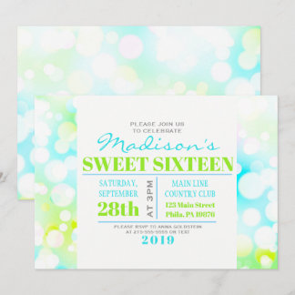 LEICHTE BUBBLES 16 . Geburtstag 16 Einladung