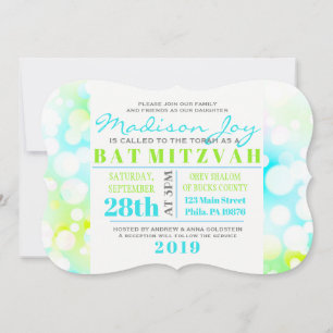 LEICHTE BUBBLES Bat Mitzvah Einladung