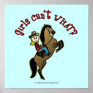 Leichte Cowgirl am Pferd Poster
