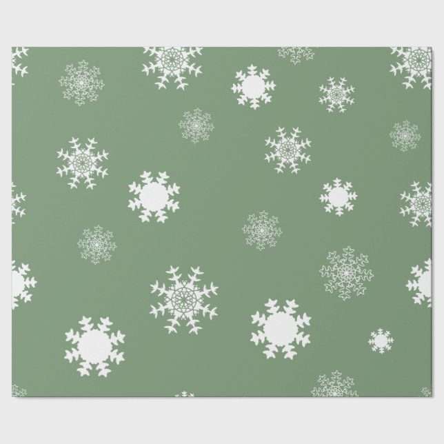 Leichte, einfarbige Schneeflocken Geschenkpapier (Saum)