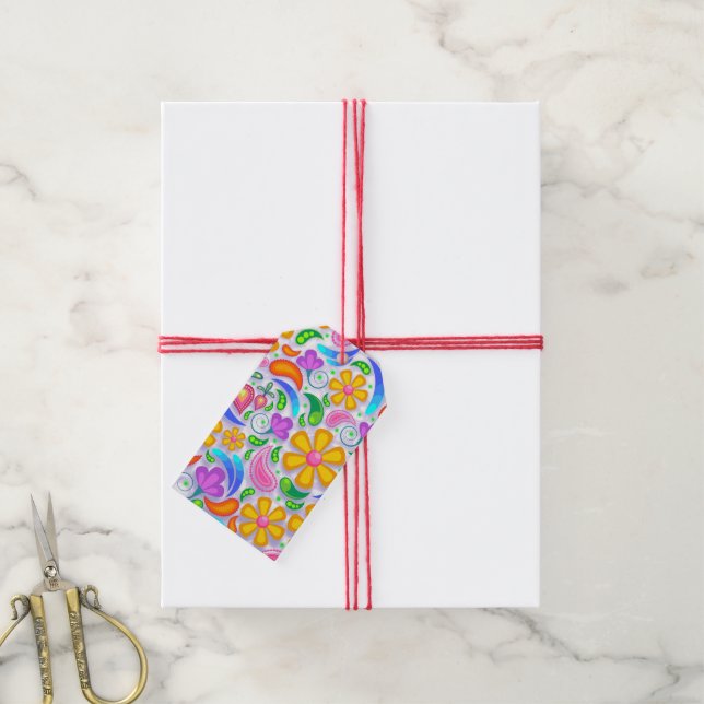 leichte florale Geschenkanhänger (Mit Garn)