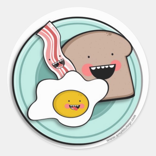 leichte Frühstücksticker Runder Aufkleber (Vorderseite)