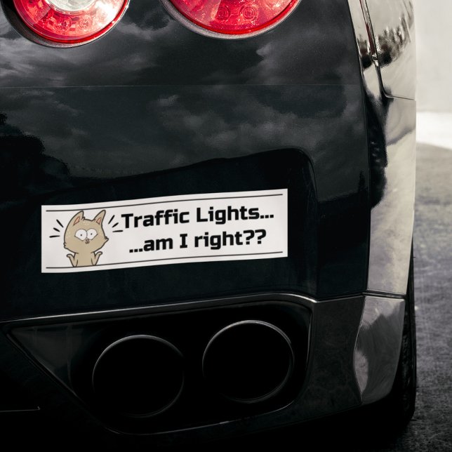 Leichte Funny Cat Traffic Lights Sarcastic Phrase Autoaufkleber (Von Creator hochgeladen)