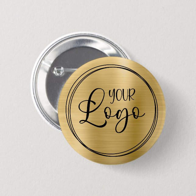 Leichte Gold-Folien Hier finden Sie Ihr Firmenlogo Button (Vorne & Hinten)
