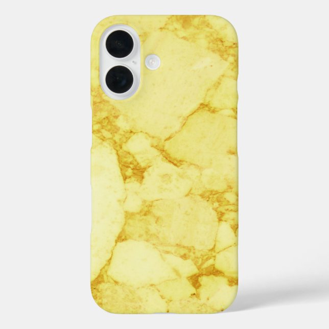 Leichte Gold-Marmor iPhone 16 Hülle (Rückseite)