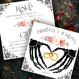 Leichte gotische Skeletthände RSVP & Geschenke Kar Einladung