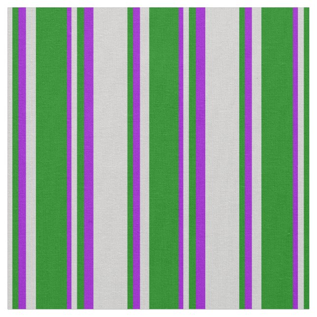 Leichte graue, grüne und dunkle violette Linien Stoff (Nahaufnahme)