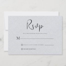 Leichte graue Linen Einfache RSVP-Karte mit schwar Einladung