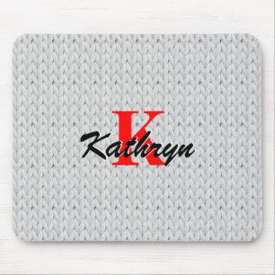 Leichte graue Textur-Maus-Pad mit Monogramm Mousepad