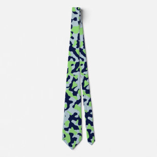 Leichte grüne Camouflage in Navy Blauer Blau Krawatte