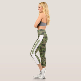 Leichte grüne Camouflage PERSONALIZE Capri Leggings