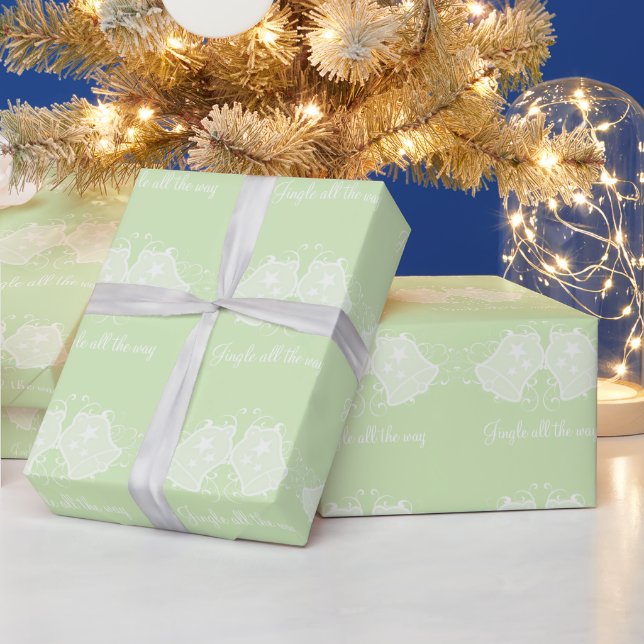 Leichte grüne Ferienglocke und Wirbel-Umschlagpapi Geschenkpapier (Feiertage)