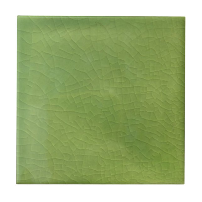 Leichte grüne Imitat Crackled Crazed Repro Antike Fliese (Vorderseite)