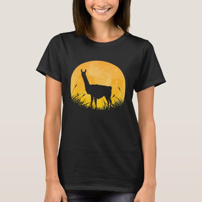 Leichte Halloween-Outfit Alpaca Camel Moon Kostüm T-Shirt (Vorderseite)