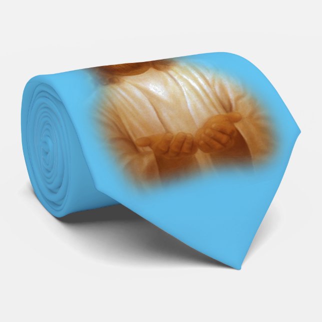 Leichte Himmel-Blau-Satin-Krawatte Jesuss Krawatte (Gerollt)