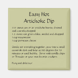 Leichte Hot Artichoke Dip Rezept auf einem Magnet