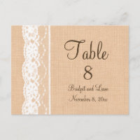 Leichte Jute & Vintage-Spitzen-Tischnummer
