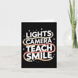 Leichte Kamera Lächeln Funny Back to School Tee Karte