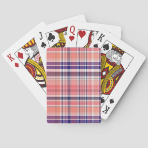 Leichte Koralle, Navy Blue, Weiße Preppy Madras Ka Spielkarten