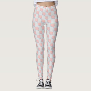 Leichte Korallen und graue blaue Streifen Leggings