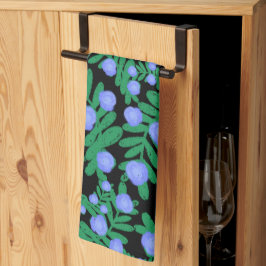 Leichte Lila Blume mit Blumenmuster und Pflanze mi Geschirrtuch