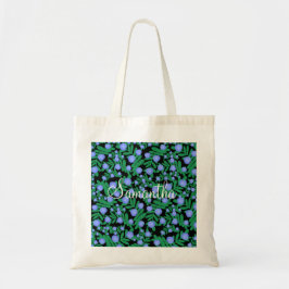 Leichte Lila Blume mit Blumenmuster und Pflanze mi Tragetasche