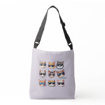 Leichte Lila Cat Theme Cross Body Bag Tasche
