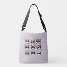Leichte Lila Cat Theme Cross Body Bag Tasche