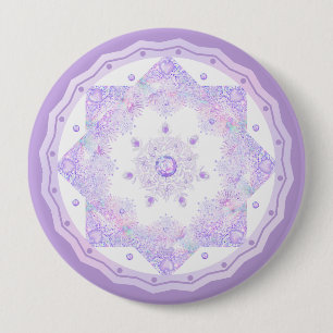 leichte lila Schneeflocke & glitzerndes Herz Button