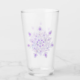 leichte lila Schneeflocke & glitzerndes Herz Glas