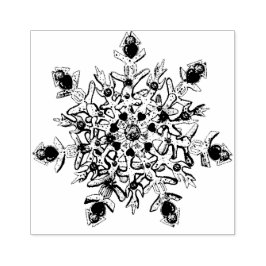 leichte lila Schneeflocke & glitzerndes Herz Gummistempel