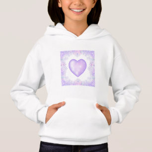 leichte lila Schneeflocke & glitzerndes Herz Hoodie
