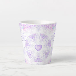 leichte lila Schneeflocke & glitzerndes Herz Milchtasse