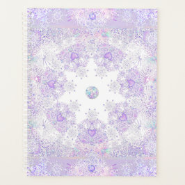 leichte lila Schneeflocke & glitzerndes Herz Planer