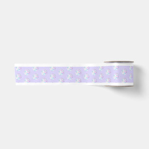 leichte lila Schneeflocke & glitzerndes Herz Satinband