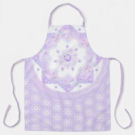 leichte lila Schneeflocke & glitzerndes Herz Schürze