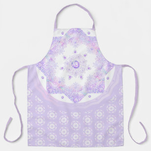 leichte lila Schneeflocke & glitzerndes Herz Schürze