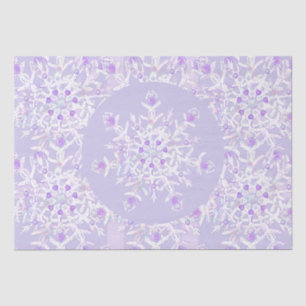 leichte lila Schneeflocke & glitzerndes Herz Seidenpapier