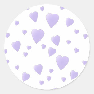 Leichte Lilac- und Weiße Liebe Herzmuster. Runder Aufkleber