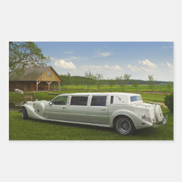 Leichte Limousine auf der Wiese Rechteckiger Aufkleber