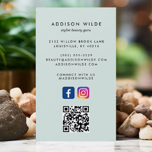 Leichte Minz-Soziale Medien Instagram Facebook QR- Visitenkarte
