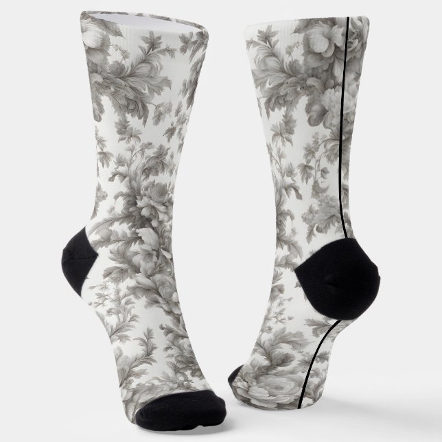 Leichte, monochrome Marmortoile Crew Socken (Gewinkelt)