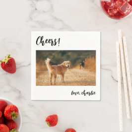 Leichte Niedliche Hunde Foto Moderne Hochzeit Serviette