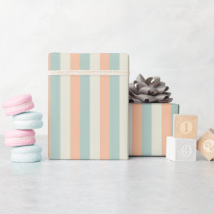 Leichte Orange/magere grüne/gelbe Streifen Geschenkpapier