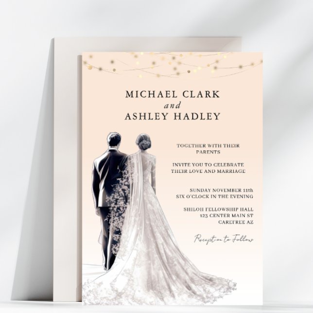 Leichte Pfirsichblütenhochzeit Einladung (Von Creator hochgeladen)