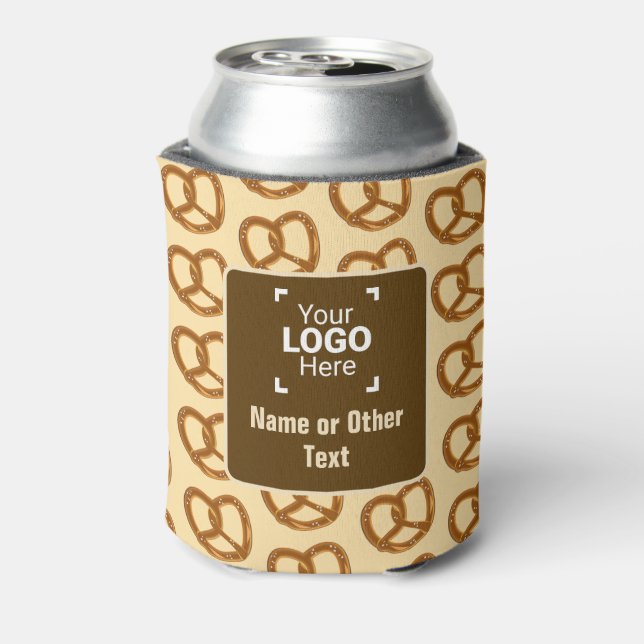 Leichte Prätzels Muster und Ihr Markenlogo / Text Dosenkühler (Kanne Rückseite)