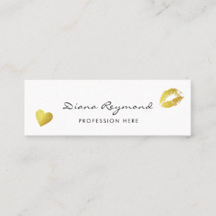 leichte pro Visitenkarte mit goldenem Herz & Lippe